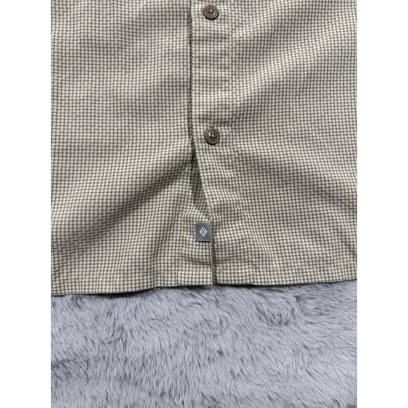 Columbia Shirt Mens 2XL Tan Plaid PFG Fishing Outdoor Button Up Short Sleeve Top - Picture 4 of 9